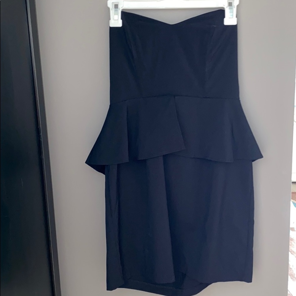 Formal black dress.